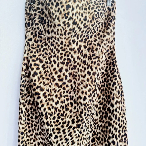 Zara Cheetah Animal Print Classic Strapless Midi Dress L - Picture 5 of 8